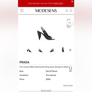 90s Prada heel in almost new condition, no scuffs. So pretty but too small!!